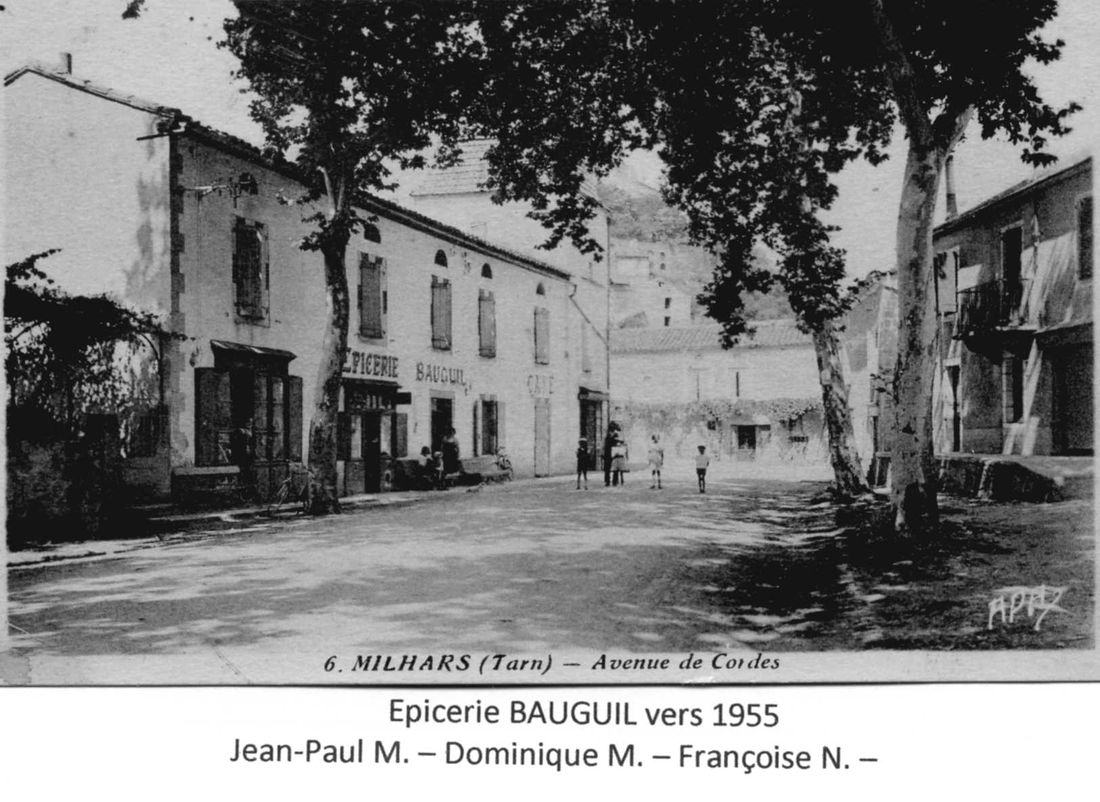 Avenue de Cordes, épicerie Bauguil, vers 1955